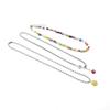 Boho Chic Layered Glass Flower Necklace Set With Snake Chain Ins Style Womens Collarbone Jewelry