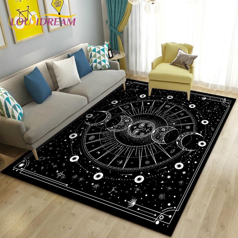Ouija Tarot Witchcraft Gothic Area Rug,Carpet Rug for Living Room Bedroom Sofa Doormat Decoration,Kids Play Non-slip Floor Mat