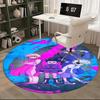 1pc Anime Cartoon Design Round Carpet  Office Chair Mat, NonSlip Rug for Home Decor, Living Room, Bedroom