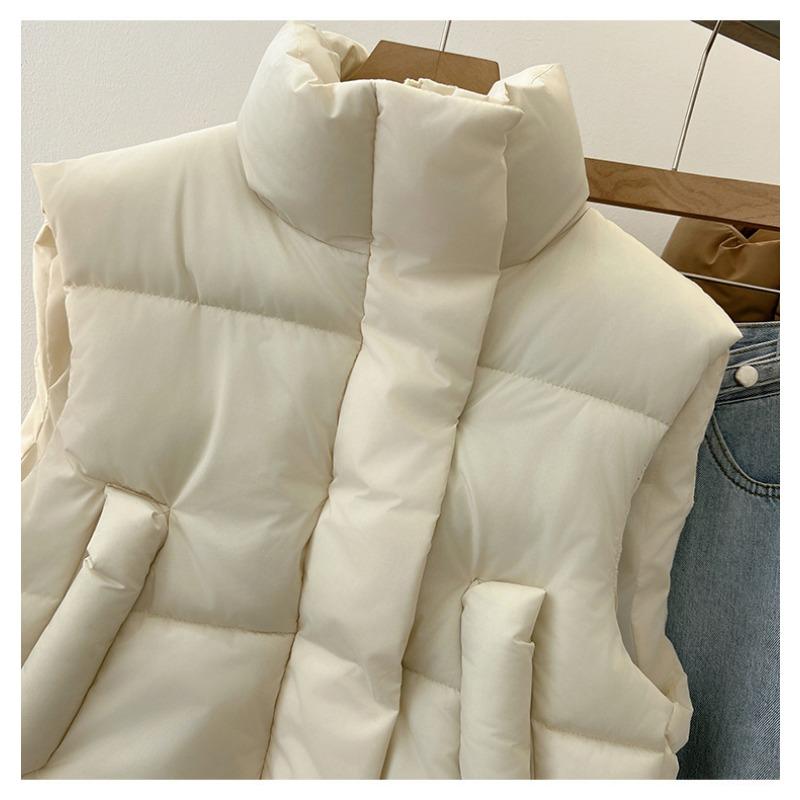 

Короткий осенне-зимний утолщенный хлопковый жилет-пуховик с клипсой-лошадкой, женский жилет без рукавов 2XL