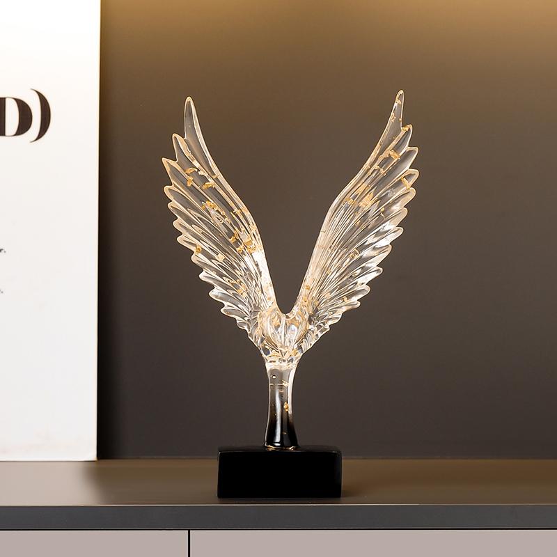 Abstract Gold Eagle Decoration Beautifully Resin Angel Wing Craftwork Sculpture Ornament Angel Wing Statue Home Decor Figurine
