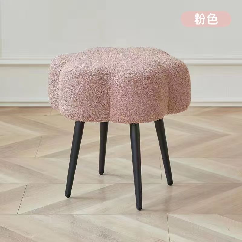 Carbon Steel Sponge Vanity Stool INS-Style Bedroom Cloud Ottoman  Stable Dressing Room Chair  Luxury Shoe Bench