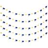 5Pcs Blue and Yellow Graduation Cap Garland Banner 2025 Graduation Banner Class of 2025 for Grad Party Decorations Class of 2025 Blue and Yellow