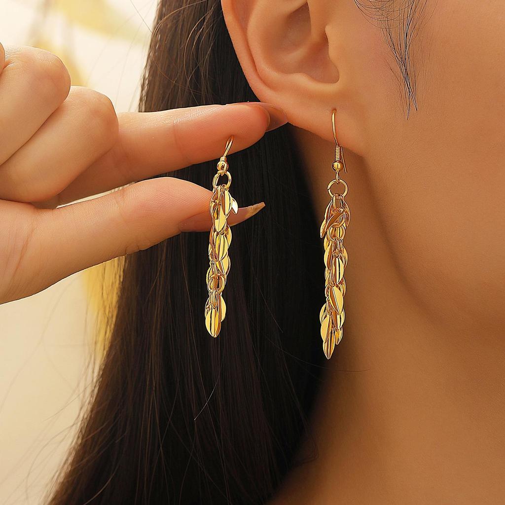 Luxury Rhinestone Floral Tassel Dangle Earrings for Women - French & American Style