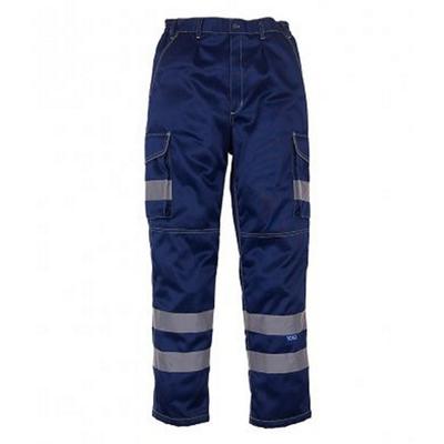 Mens Hi-Vis Cargo Trousers With Knee Pad Pockets