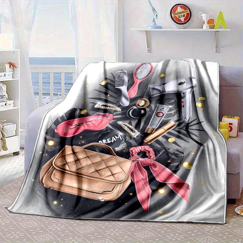Hair Styling Essentials Blanket Flannel Blanket for Bed, Sofa, Camping, Hiking, Picnic Essentials, Gift for Family Fan Gifts
