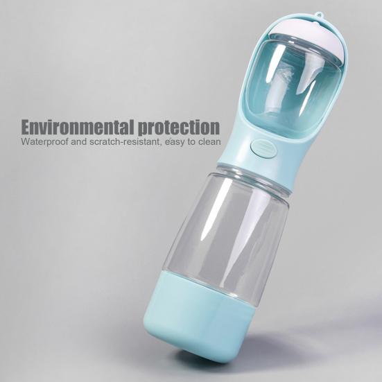 Dog Water Bottle with Food Container And Poop Bag Dispenser 3-in-1 Leak-Proof Portable Pet Water Dispenser for Walking Hiking Travel