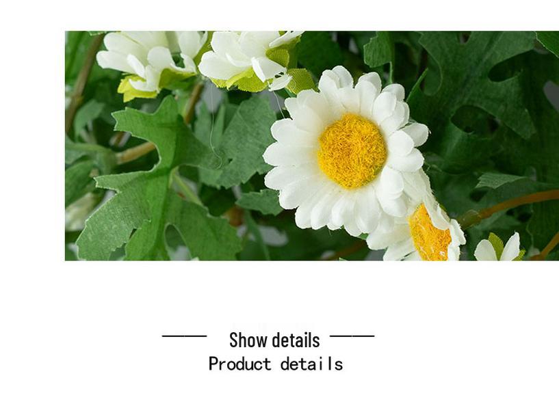 Stylish Daisy Pendant Faux Flower Vine for Indoor Wall Decoration and TV Background