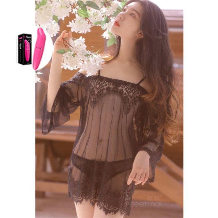 Sexy Lingerie Women Are Extremely Tempting To Flirt Super Saucy Large Size Transparent Lace Suspender Skirt Free Suit