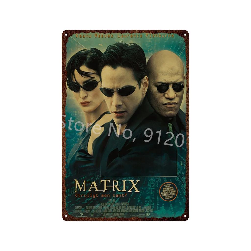 Vintage The Matrix Metal Tin Sign Poster  Classic Movie Wall Plaque for Bar Pub Club Man Cave Home Decor  Retro Iron Painting