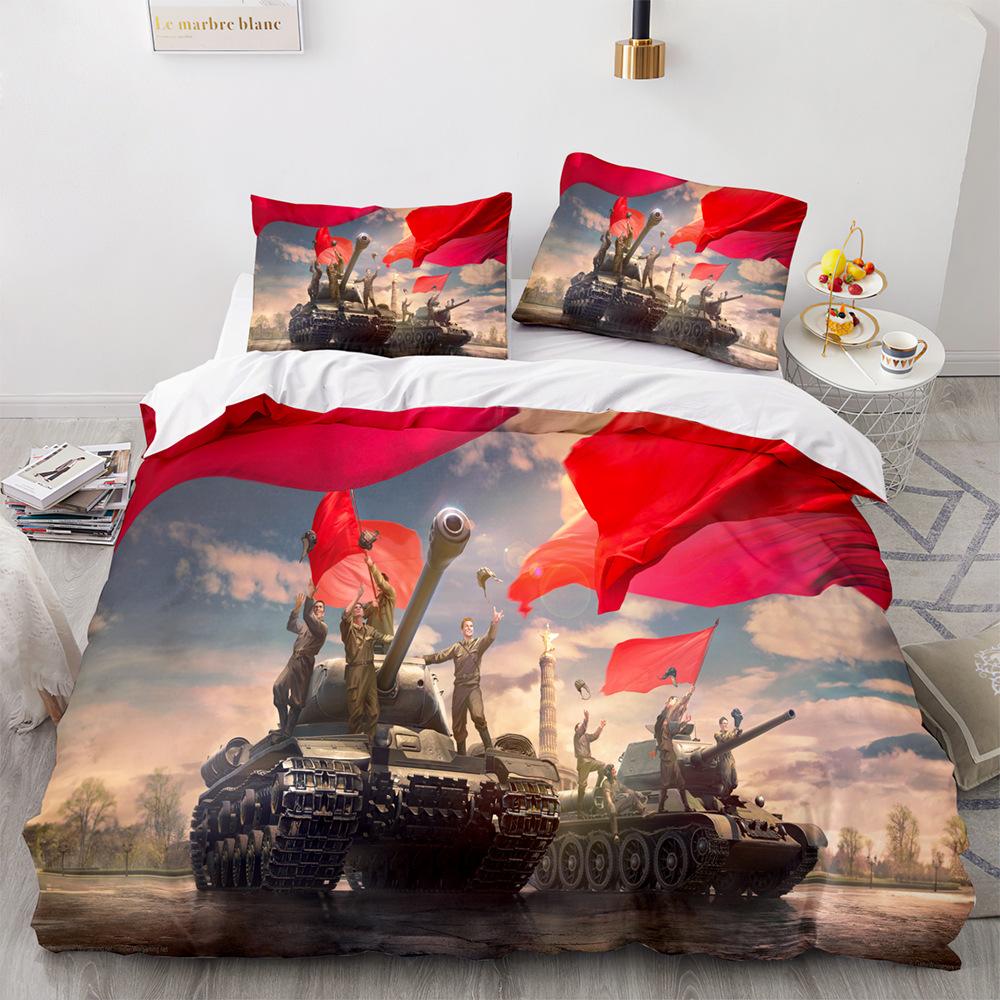 

Home Textile Tank Series Digital Printing Three-Piece Set 3D Digital Printing Bedding Three-Piece Set Customization 90 * 200 two-piece set