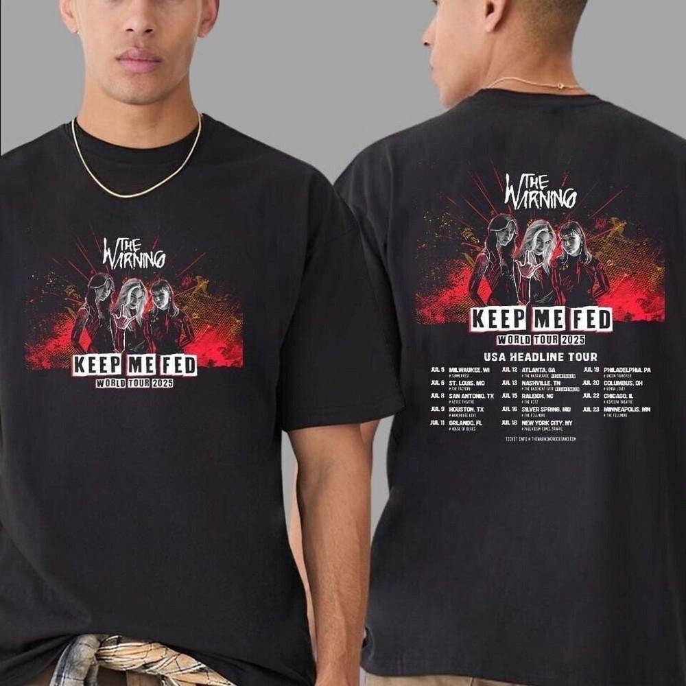 

The Waarning Band Keep Me Fed World Tour 2025 2 Side Unisex Black Shirt Unisex T-Shirt S