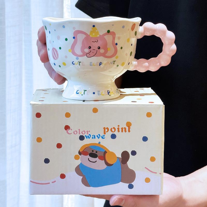 High Looking Puppy Rabbit Mug Couple Ceramic Drink Water Cup To Give Girls Birthday Gift Office Coffee Cup