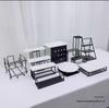 Silver Dessert Display Stand for Corporate Coffee Break and Afternoon Tea
