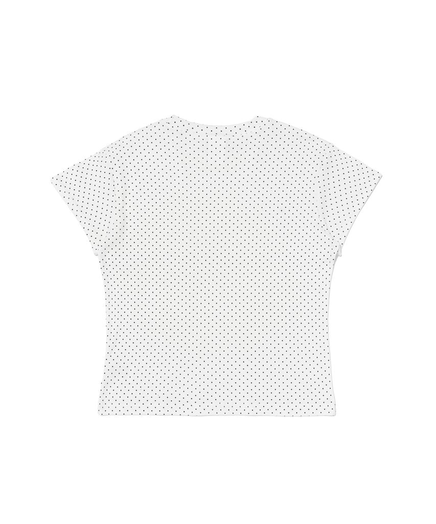 CARGOBROS FOR WOMAN Dot Pattern Short Sleeve T-Shirt (White)