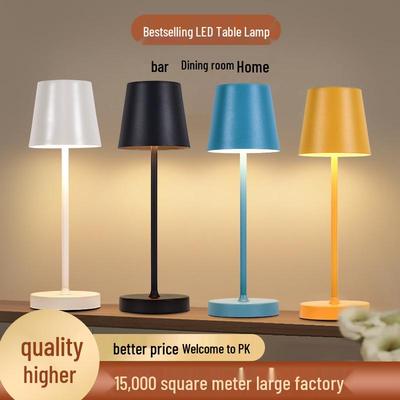 LED Rechargeable Metal Touch Dimming Desk Lamp for Western Restaurant Tabletop Atmosphere