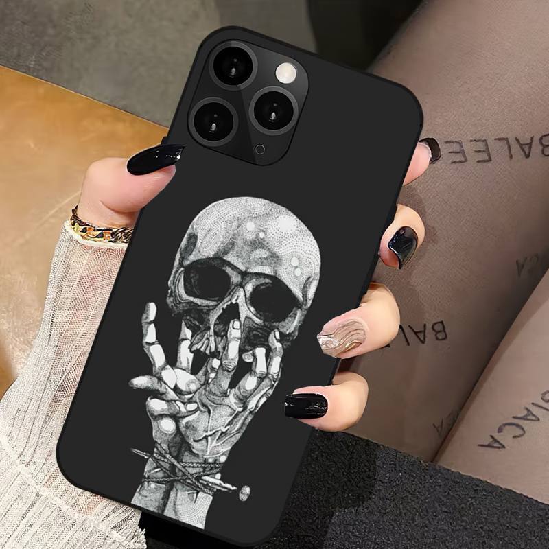 

Подходит для iPhone16 Чехол для мобильного телефона Новый Хэллоуин Роза Череп Tide Чехол для мобильного телефона Хэллоуин 12promax（6.7）