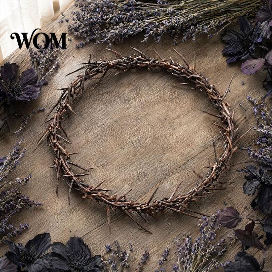Eerie Thorns Decoration Wreath, Realistic Spiked Branches, Halloween Horror Theme Decoration, Party Decor Dead Branch Spooky for Haunted House