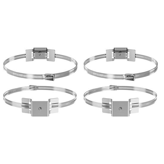 1/2 Sets Adjustable Sign Mounting Bracket with Bolts Straps Heavy Duty Stainless Steel Street Sign Heater Tank Pole Mounting Bracket Hardware