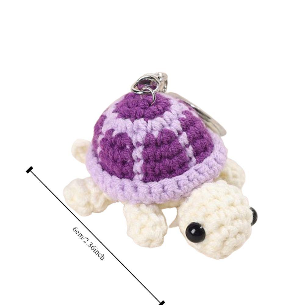 Wool Knitting Little Turtle Keychain Cartoon Tortoise Turtle Doll Pendant Keychain  Kids Toys