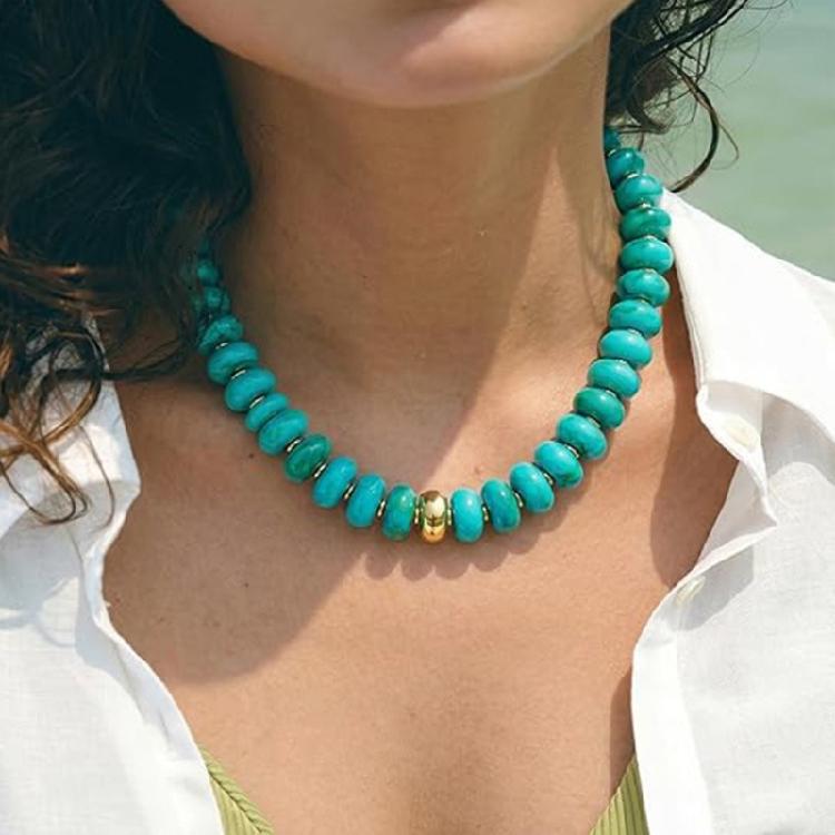 Trendy Acrylic Bead Chokers Necklace Elastic Cord Fit All Neck Size Great For Parties