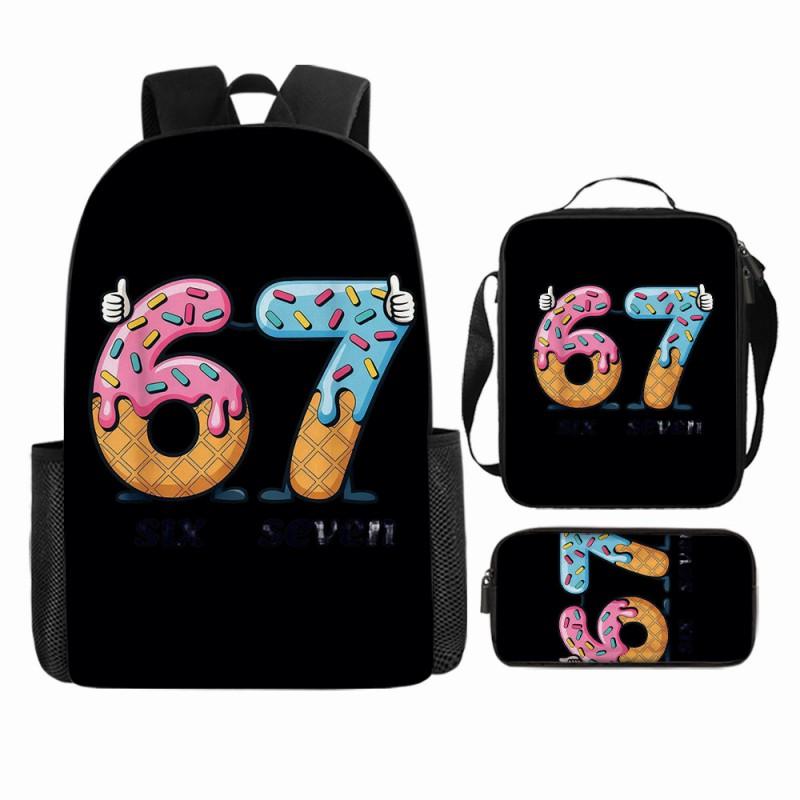 Cartoon Brainrot-Themed Backpack Crossbody Bag Pencil Case School Kids Ages 10-12