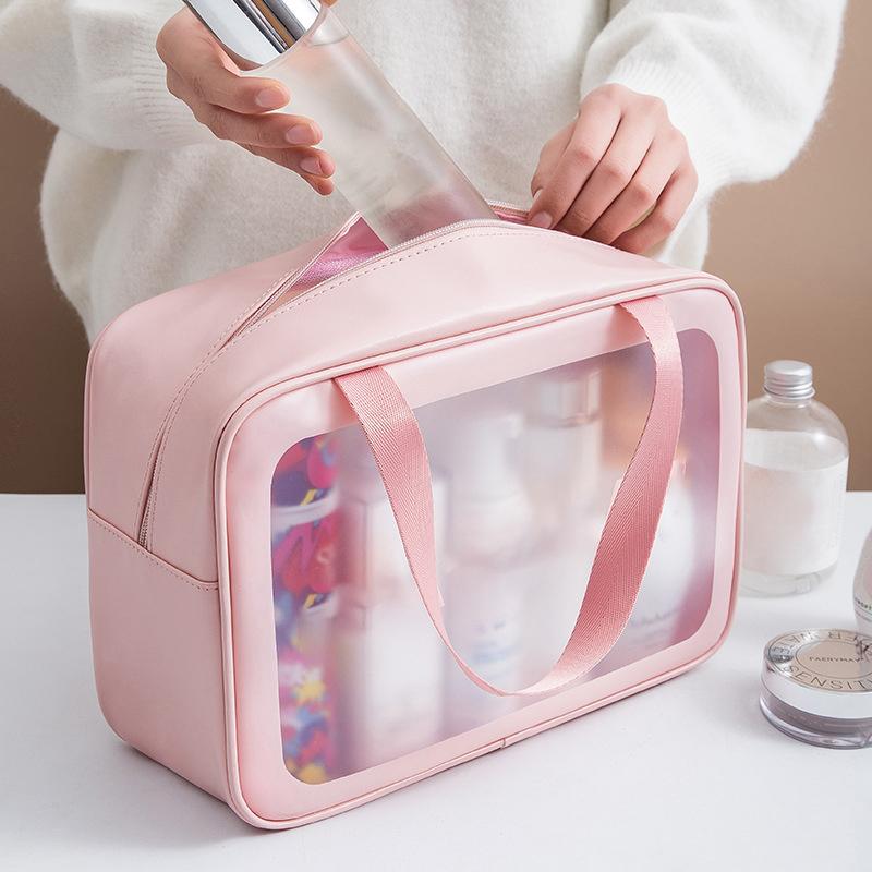 Pu Frauen Reise Aufbewahrungstasche Kosmetiktasche Make-up Tasche Reise Organizer Taschen wasserdichte Kulturtasche transparente Kosmetiktaschen