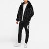 Nike Sportswear Windrunner Fleece-Lined Drawstring Hooded Jacket with Leopard Print Men Outerwear Black DH6683-011