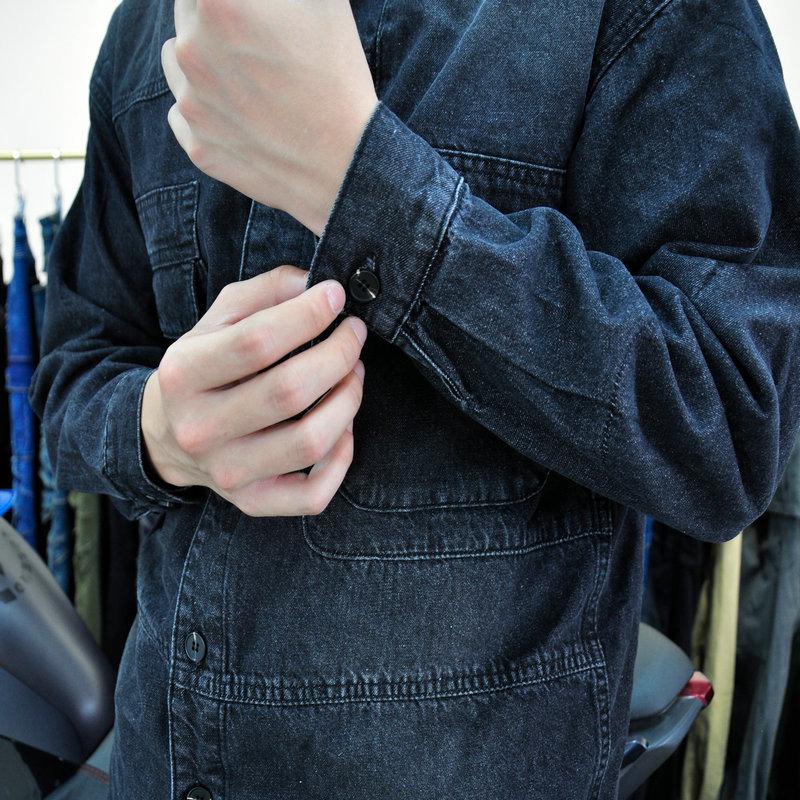 VOLERO Unisex Retro Black Denim Motorcycle Jacket - Anti-fall Assault Shirt