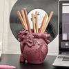 Heart Design Heart Shape Pencil Container Vinyl Desktop Pencil Holder  Home Art Supply