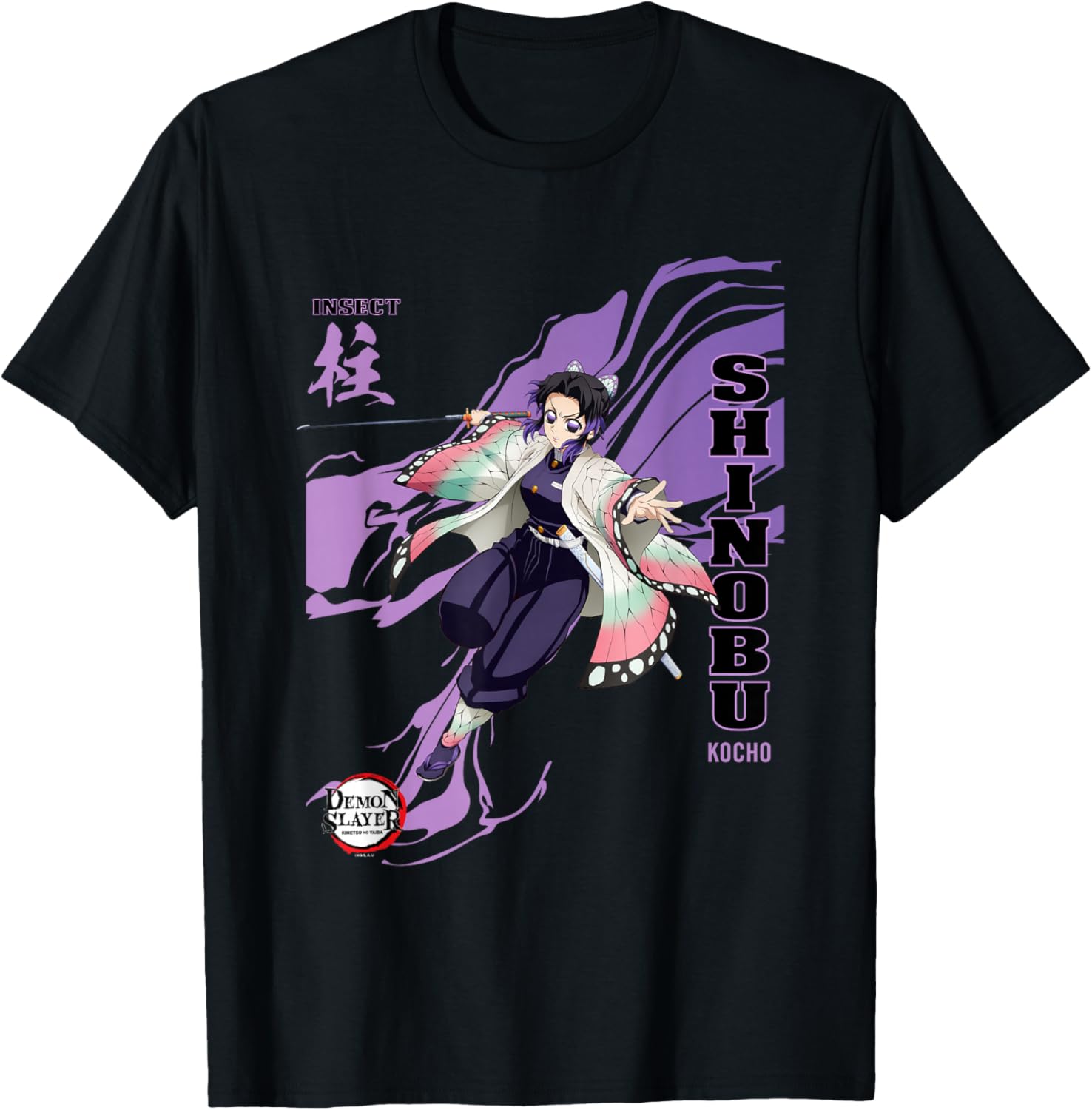 Infinity Castle Shinobu Kocho Insect Art TShirt S