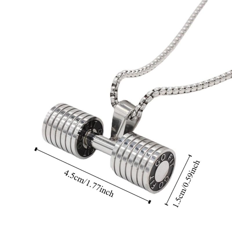 Zinc Zinc Alloy Fitness Series Pendants Bead Chain Dumbbell Sports Necklace  Jewelry Accessories