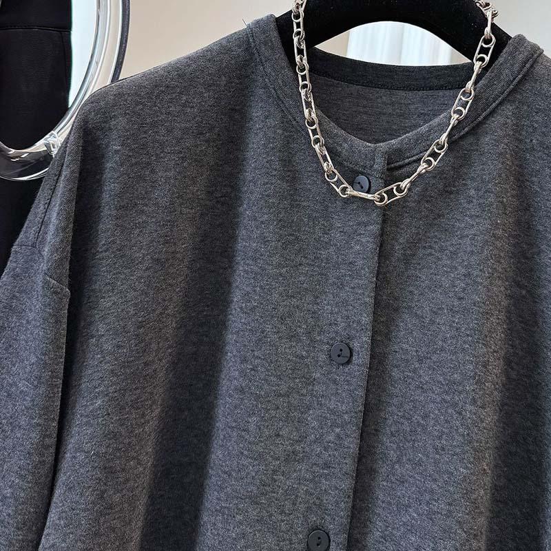 Coat for Women Autumn Winter Thickened Solid Color Warm Stretchy Long Sleeve Oversize Tops