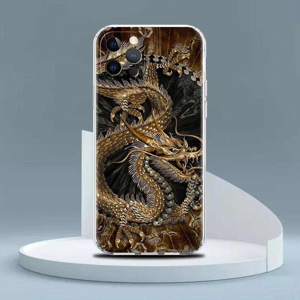 Clear Case For Apple iPhone 14 13 11 12 Pro 7 8 Plus XR X XS Max 6 6S 14Pro Silicone Phone Cover Animal Dragon