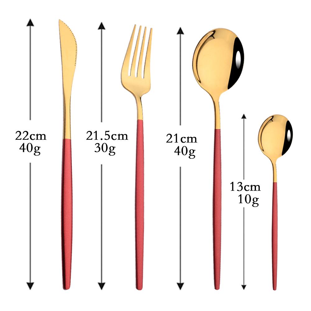 Mirror Rose Gold Flatware Cutlery Set Sainless Steel Home Dinnerware Party Fork Spoon Dessert Knife Kitchen Dinner Tableware Set