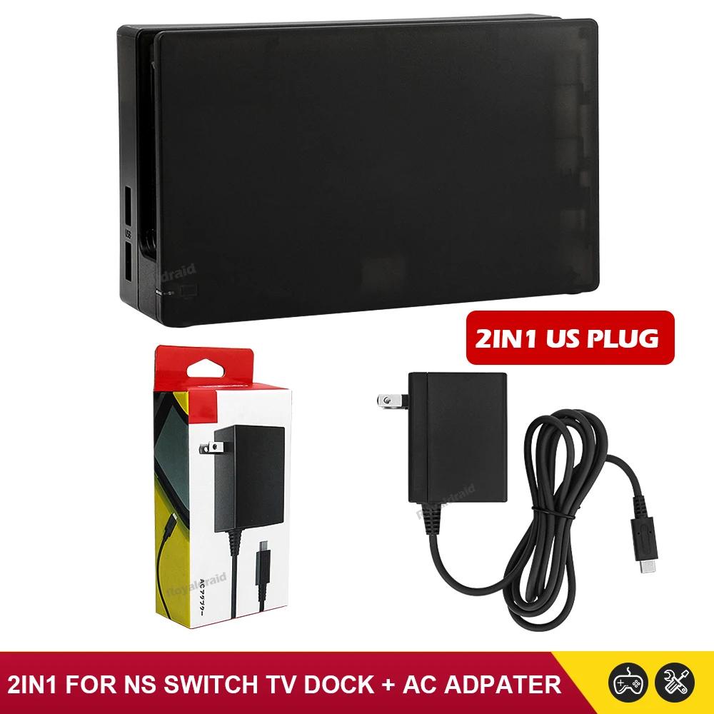 

Прозрачный для NS Nintendo Switch зарядная док-станция HDMI-совместимая док-станция для телевизора подставка для Switch адаптер переменного тока блок питания вилка США