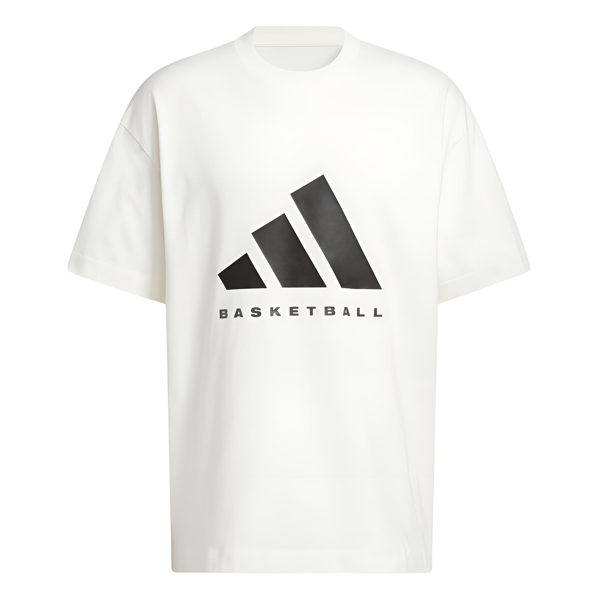 

adidas Basketball Logo Short Sleeve T-Shirt Off White Unisex JZ9528 L