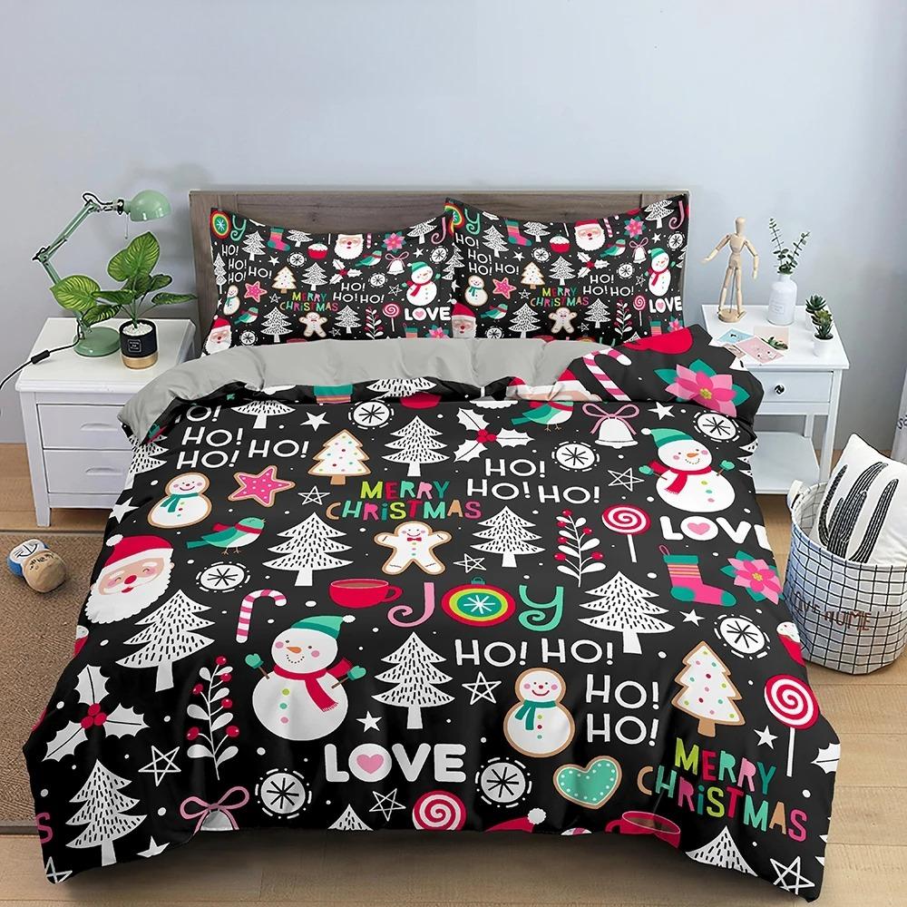 3d feliz natal branco conjuntos de cama natal edredão/colcha conjunto poliéster consolador capa rei rainha gêmeo completo vermelho arco bege