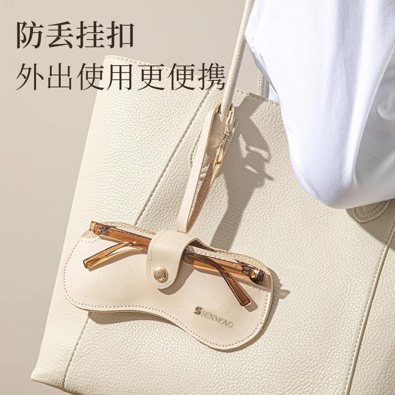 

Hanging leather glasses bag summer metal magnetic buckle sunglasses storage bag sunglasses myopia glasses storage bag