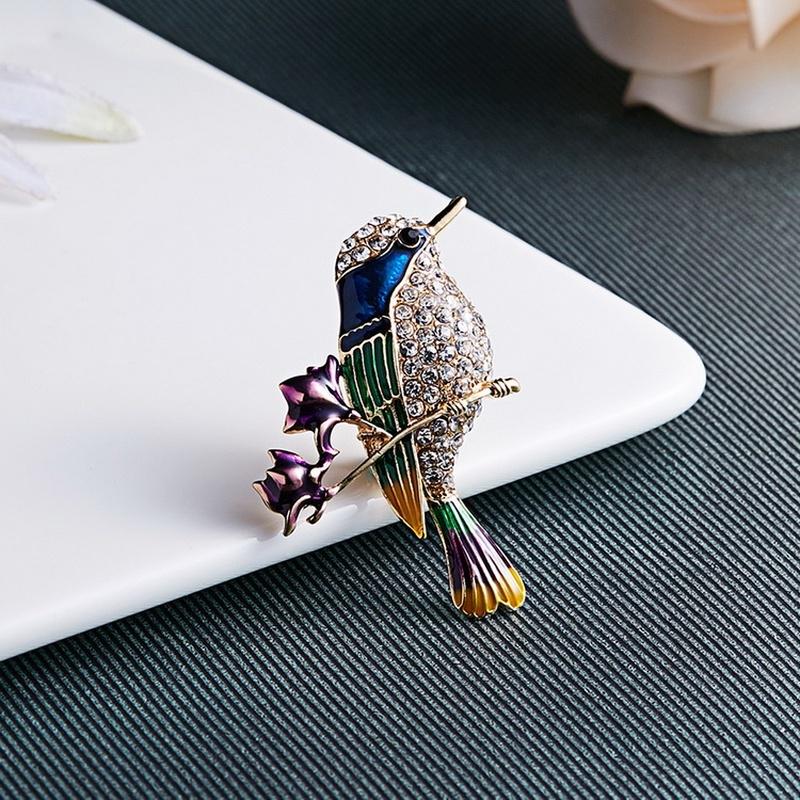 1 Stück Damen Modeschmuck Strassstein Kragen Reversnadel Kleiderzubehör Vogel Broschen Brosche