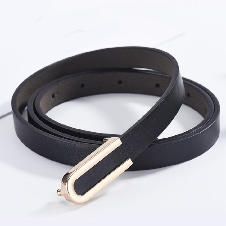 Trendy Waist Belt U Shaped Metal Buckle Thin Belt Waist Cincher for Women Enhances Any Outfit