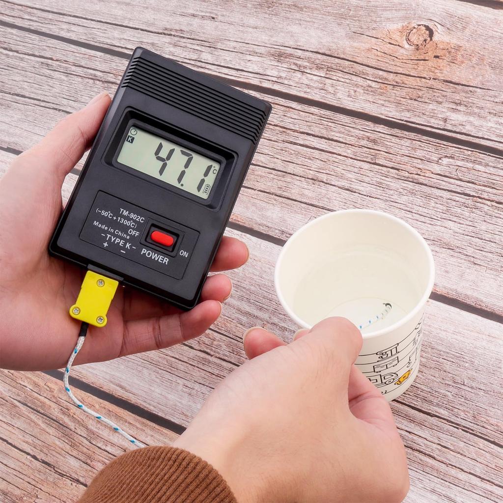 Smgda TM902C Digital Thermometer with Thermocouple Sensor and Thermocouple Probe for Liquid and Temperature Measurement K-Type Semi-Solid (Battery