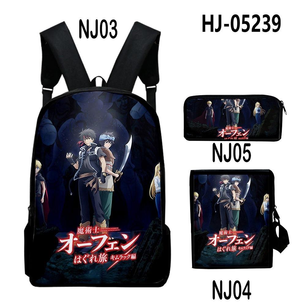 Harajuku Sorcerous Stabber Orphen 3D Print 3pcs/Set Pupil School Bags Laptop Daypack Backpack Inclined Shoulder Bag Pencil Case