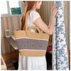 Large-capacity bag women's spring and summer new shoulder handheld woven straw bag seaside vacation beach bag