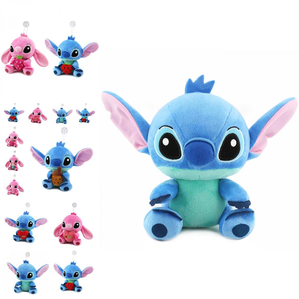 Entzückendes und weiches Stitch Plüschtier für Paare im kreativen Geschenkdesign in Blau- und Rosatönen