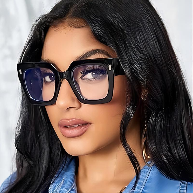 Anti-blue Light Glasses Large Frame Square Eyewear Women Men Luxury Eyeglasses Blue Light Blocking Man Lady Computer Eyeglas
