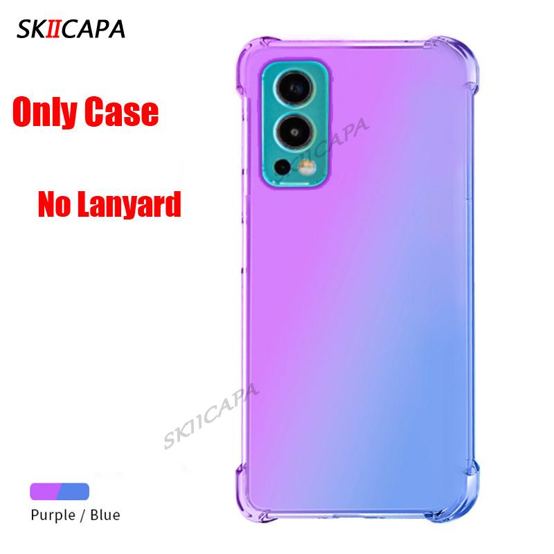 

Crossbody Necklace strap lanyard cord Gradient case For oneplus Nord 2 N200 CE N10 5G Silicone Cover For one plus 9 8 pro 9R For Nord 2 5G