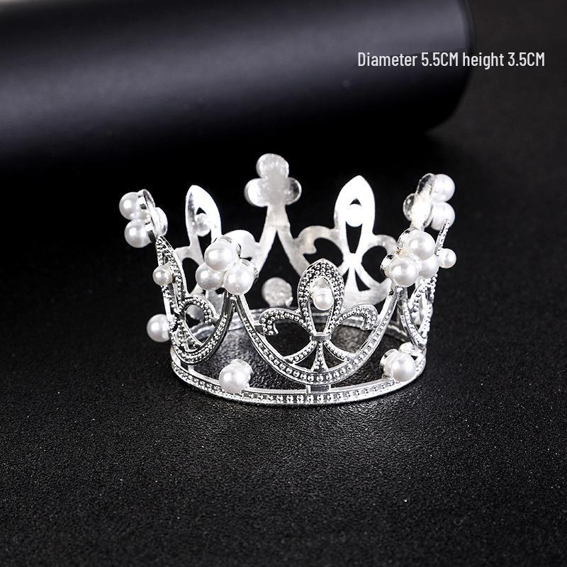 Pearl & Diamond Mini Birthday Cake Crown Decoration