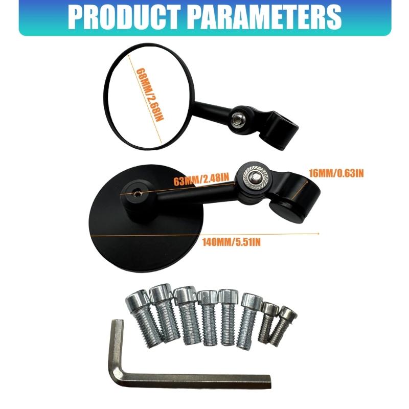Vibration Proof Motorcycle Rearview Mirror Expanded Visual Range Glares Resistant Mirror Effortlessly Setups