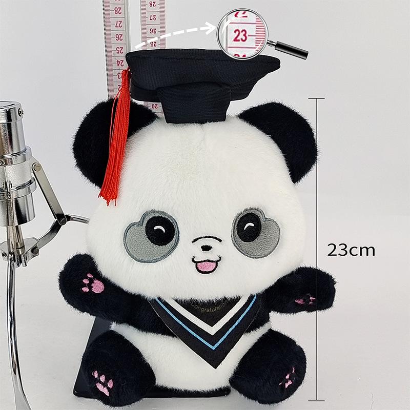 Graduation Dr. Ji Hat Little Panda Doll Plush Toy Wedding Sprinkler Doll 8-inch Doll Claw Machine Doll